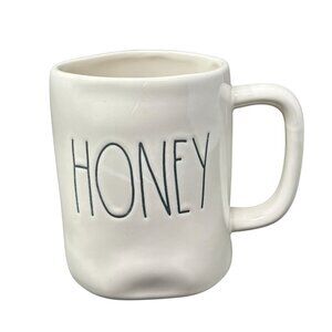 Rae Dunn HONEY Mug Ceramic Large Coffee Cup Magenta LL Farmhouse Gift White New
